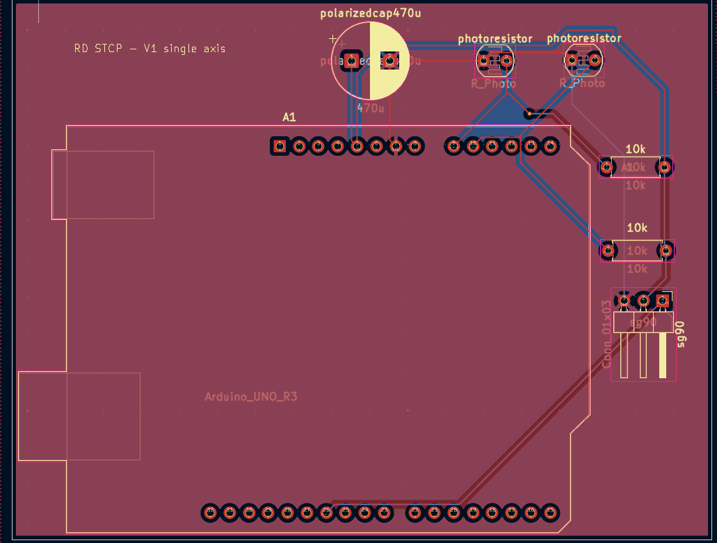 Completed solar tracker schematic