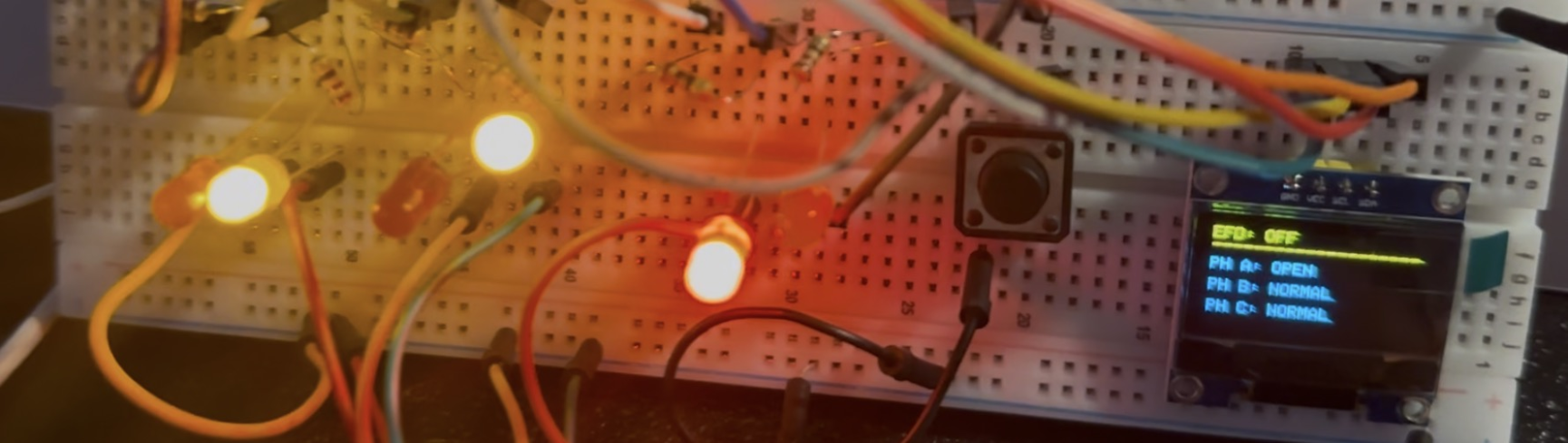 Open Phase A fault displayed on the OLED