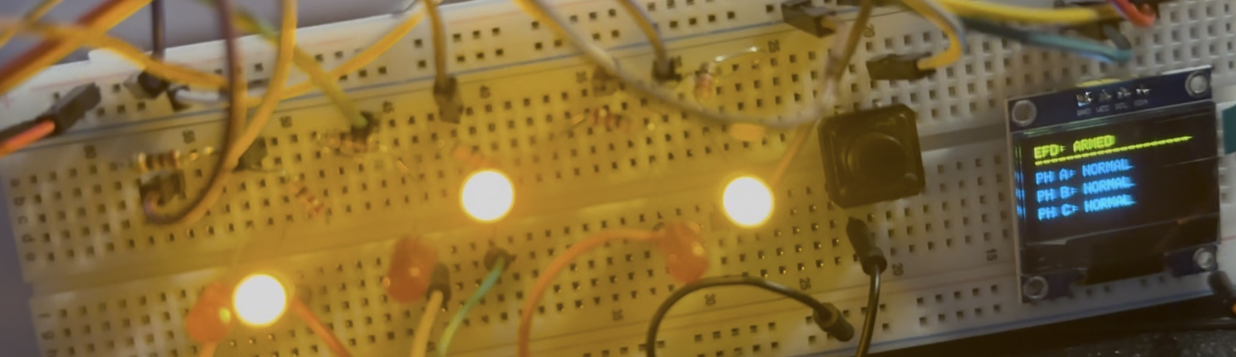 OLED display showing Early Fault Detection armed