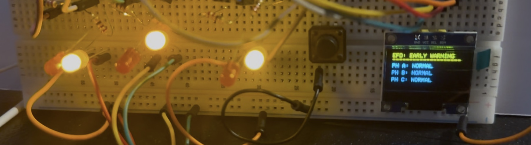 OLED display showing Early Fault Detection early warning